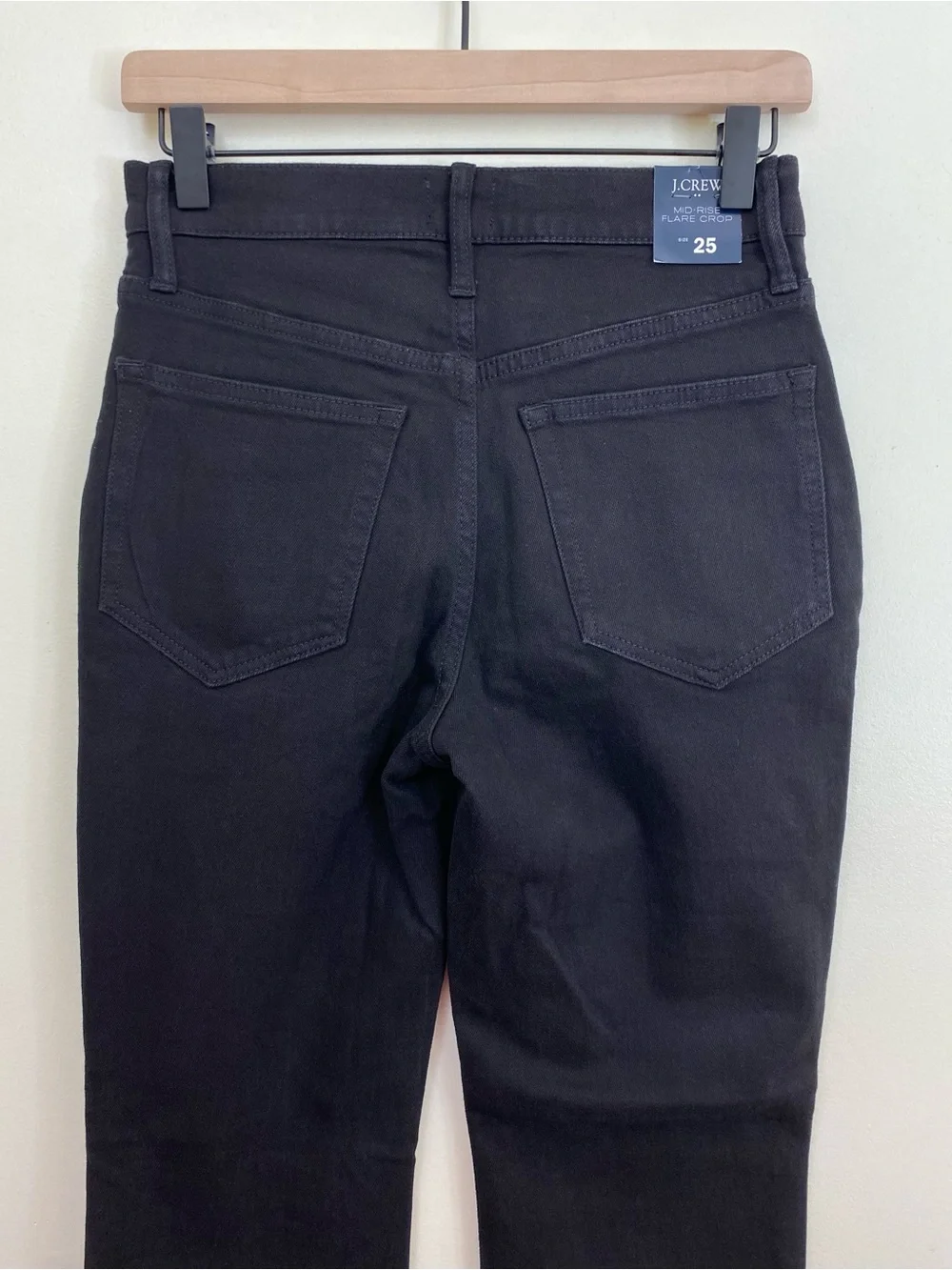 J. Crew Factory Mid-Rise Flare Crop Jeans Black Size 25 NWT